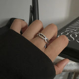 Stainless Steel Hip Hop Ring with Blade Punk Rock Black Silver Color Rings for Men Couple Jewelry Party