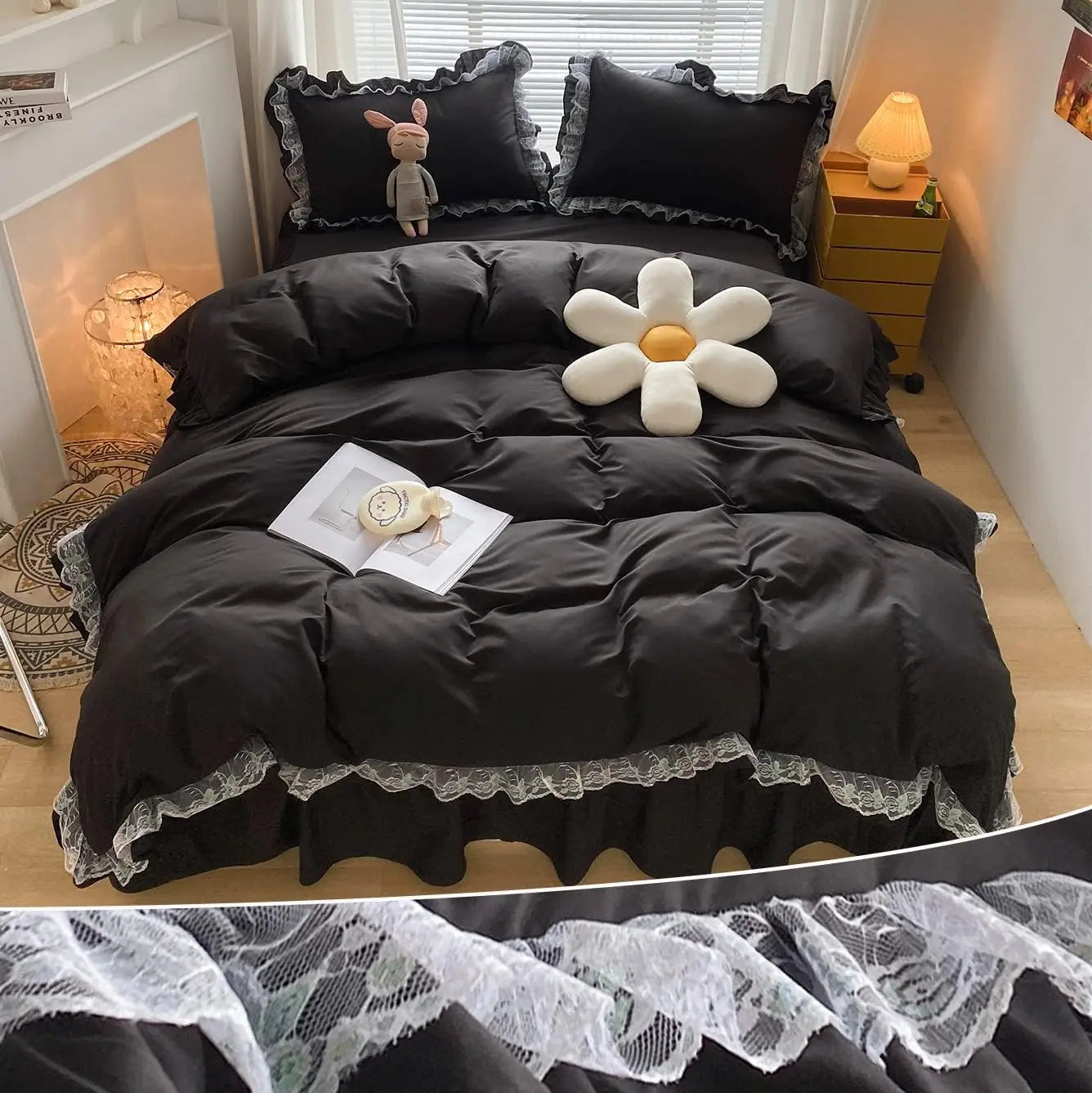 Bedding - 3-piece large duvet cover, zipper closed - super soft and lightweight