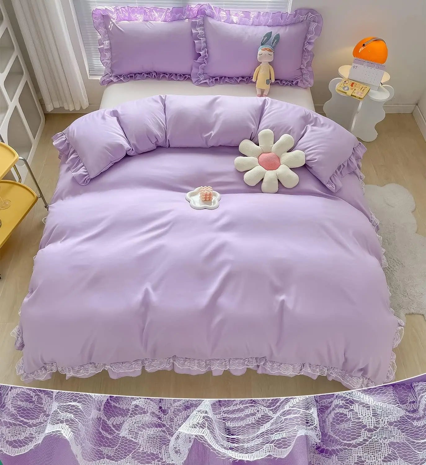 Bedding - 3-piece large duvet cover, zipper closed - super soft and lightweight