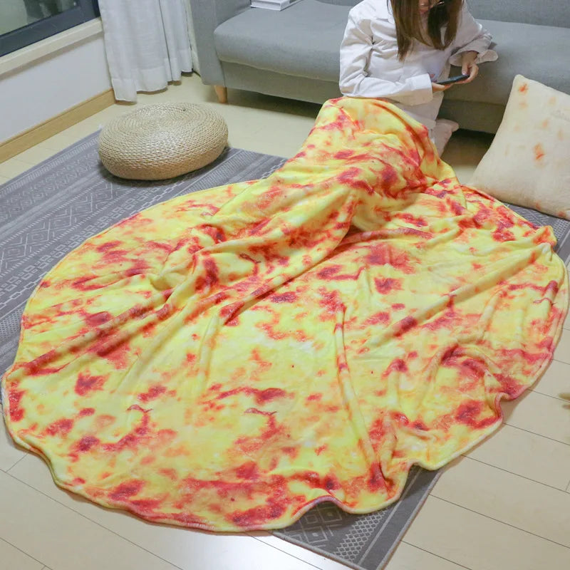 Pancake/Pizza/Doughnut Blanket Flannel Sofa Plaid Warm Shawl Funny Warm Food Blankets manta Skin-friendly Bedspread for Home