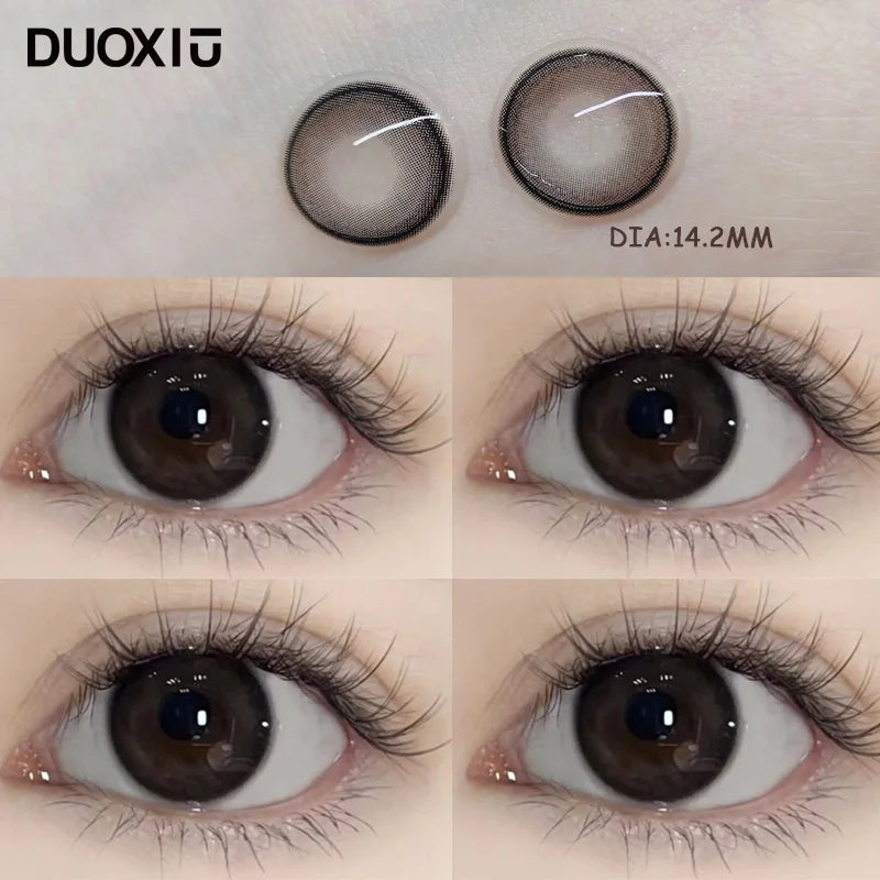 1Pair Color Contact Lens Black Pupils High Quality Myopic  BrownEyes - 1 to- 8 Diopter Contact Lenses 1 Year Fast Shipping