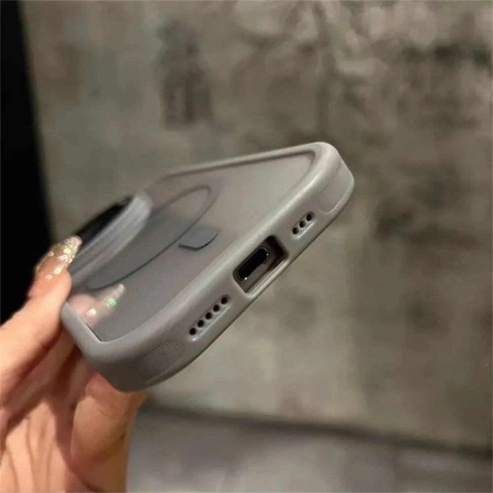 Camera Lens Protection Flip Bracket Stand For Magsafe Magnetic Case for iPhone 15 11 12 13 14 16 Pro Max Plus Transparent Cover