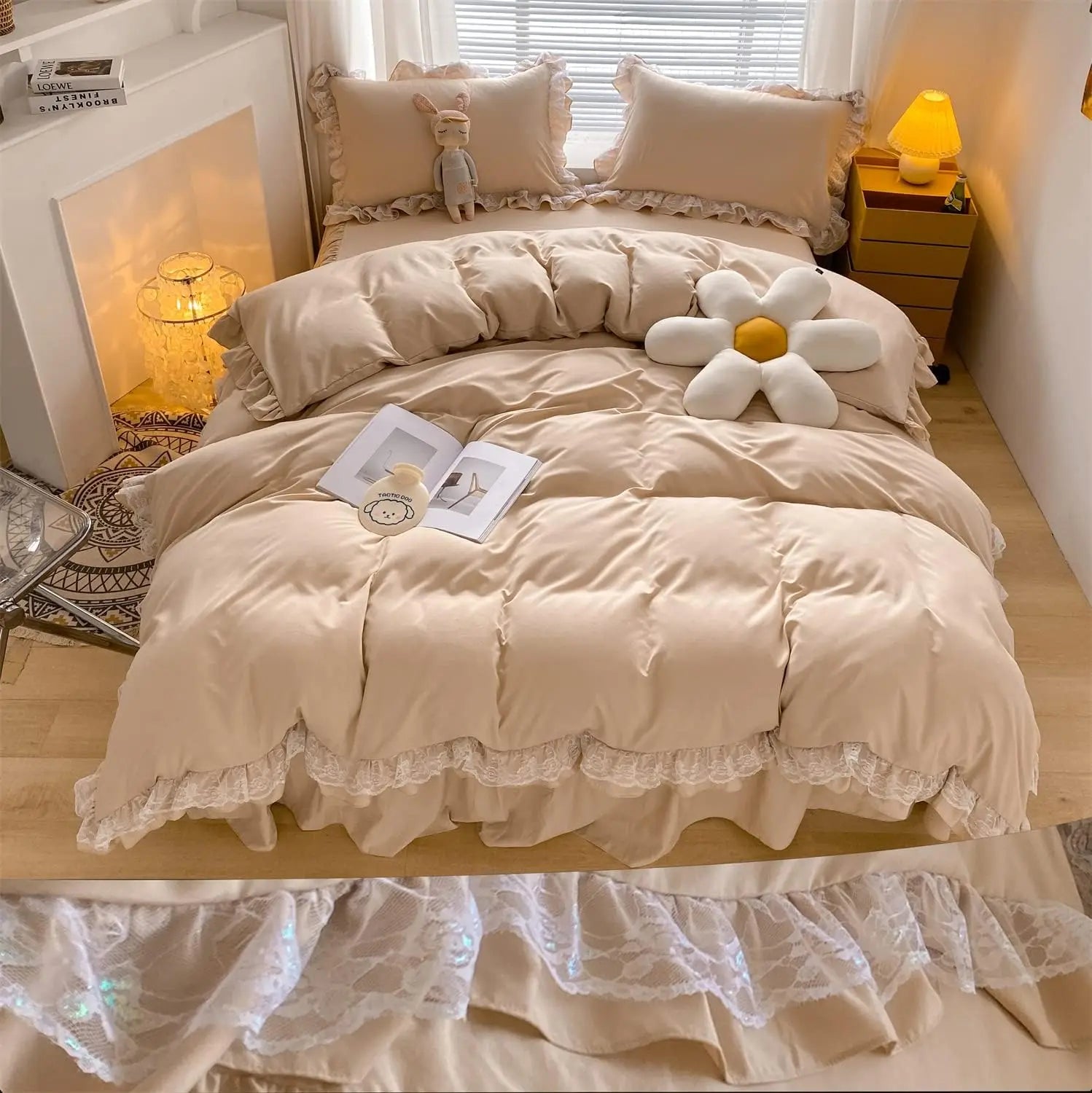 Bedding - 3-piece large duvet cover, zipper closed - super soft and lightweight