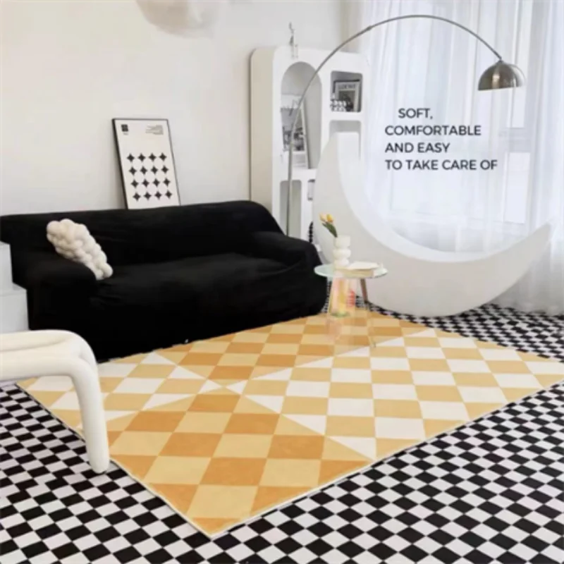 Classic square rugs minimalist geometric twist fashion modern art wool carpets for living room bedroom home decoration table mat