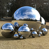 Stainless Steel Mirror Hollow Decorative Sphere Silver Large Home Garden Ornament Decoration High Gloss Metal Sphere Ornament
