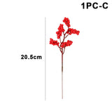 10/1Pcs Artificial Red Berries Christmas Holly Berry Branches Xmas Tree Ornaments Fake Plants For Home Navidad Party Decoration