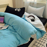 Korean Bed Linen Bedding Sets Stripes Duvet Cover Set Quilt Cover Bed Sheet Quilt Sets Queen Size INS Blogger Comforter Sets