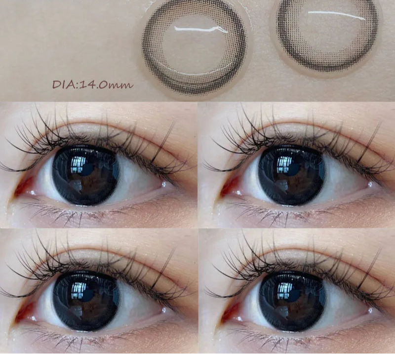1Pair Color Contact Lens Black Pupils High Quality Myopic  BrownEyes - 1 to- 8 Diopter Contact Lenses 1 Year Fast Shipping