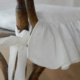 Cream Cotton Ruffles Chair Cushion Cover Flouncing Dinning Chair Pat Decor Customizable Princess Frill Cotton Home Decoration