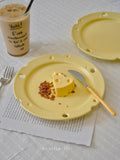 Matte Korean Style Cute Irregular Ceramic Cheese Dessert Plate Triangle Creative Home Flat Plate Cartoon