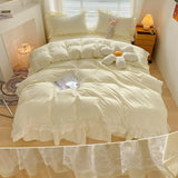 Bedding - 3-piece large duvet cover, zipper closed - super soft and lightweight
