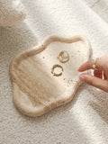 Nordic Style Travertine Storage Tray Entryway Storage Tray Decorative Ornament Home Storage Decoration