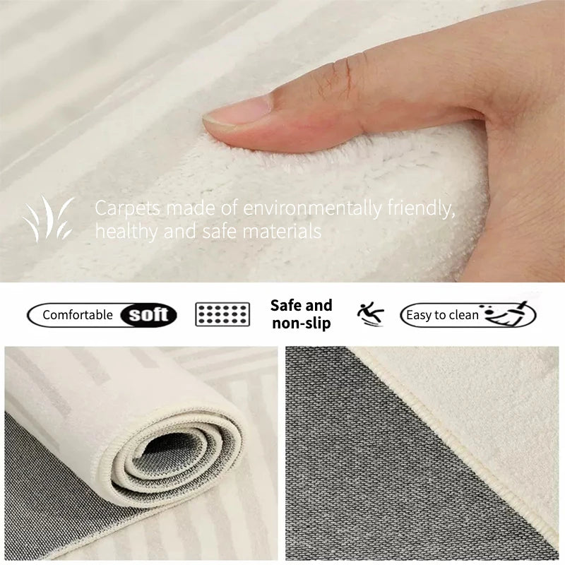 Classic square rugs minimalist geometric twist fashion modern art wool carpets for living room bedroom home decoration table mat