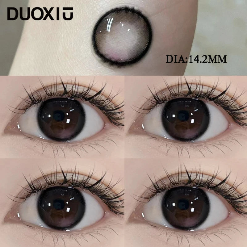 1Pair Color Contact Lens Black Pupils High Quality Myopic  BrownEyes - 1 to- 8 Diopter Contact Lenses 1 Year Fast Shipping