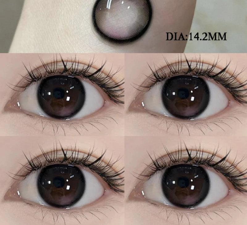 1Pair Color Contact Lens Black Pupils High Quality Myopic  BrownEyes - 1 to- 8 Diopter Contact Lenses 1 Year Fast Shipping