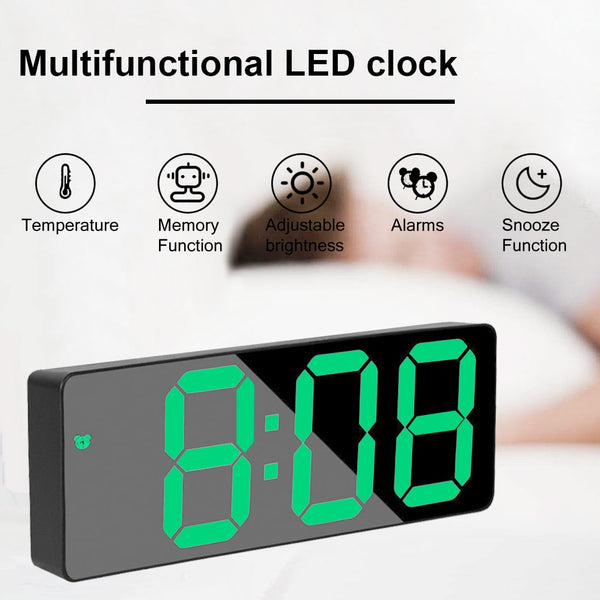 Digital Alarm Clock LED Screen Electronic Clock Large Number Display C