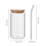 500ml Glass Cups with Lids and Straws Drinking Glasses Glass Tumbler for Iced Coffee, Beer, Tea