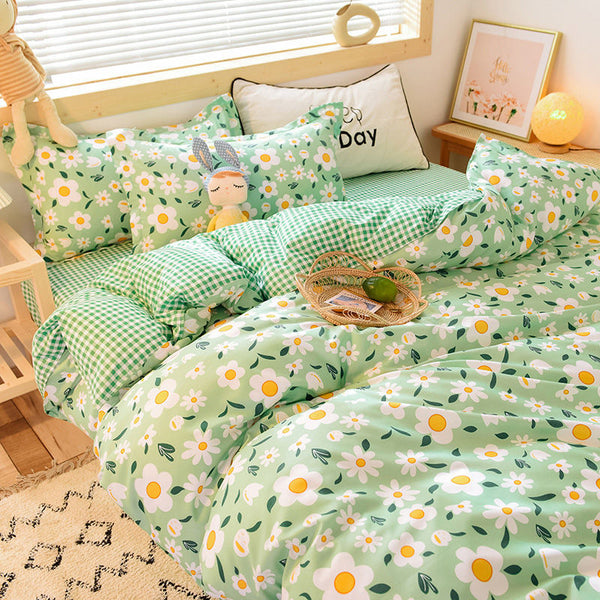 Cute Printed Duvet Cover Sets with Flat Sheets Pillowcases