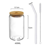 400/450ml Glass Cup With Lid and Straw Transparent Tea Coffee Cup Juice Glasses Beer Can Milk Mocha Cups Breakfast Mug Drinkware