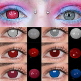 1 Pair Anime Cosplay Contacts Lenses Color Contact Lenses Anime lenses Red Lens White Lenses Anime Accessories Pink Lenses