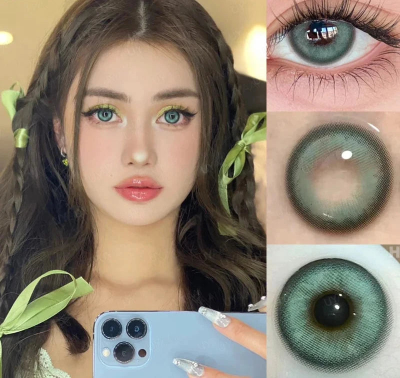 1 Pair Myopia Color Contact Lenses for Eyes Blue Eye Color Lenses with Diopters Degree Green Brown Natural Colored Lenses