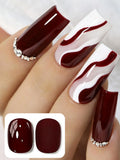 1pc 15ml Deep Red Gel Nail Polish Starter Pure Soak Off No Wipe Nail Gel Polish Suitable For All Seasons