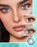 1 Pair Colored Contact Lenses for Eyes Myopia Lenses Gray Lenses Blue Lenses with Diopters Prescription Lenses