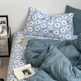 ins Nordic style floral bed sheet four-piece set quilt cover universal for four seasons single dormitory three-piece bedding