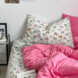 ins Nordic style floral bed sheet four-piece set quilt cover universal for four seasons single dormitory three-piece bedding