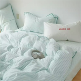 4-Piece Garden Mint Charming Duvet Cover Set - Soft Ruffle Design, Solid Colors for Men & Women - Premium Polyester, Skin-Friend
