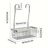 Space Aluminum Shower Caddy Wall-Mounted Bathroom Organizer for Shampoo Soap Contemporary Style Multi-Purpose Storage Basket