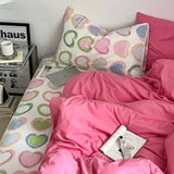 ins Nordic style floral bed sheet four-piece set quilt cover universal for four seasons single dormitory three-piece bedding