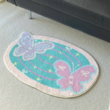 Colorful Cute Cream Plush Room Rug Cozy Faux Cashmere Entrance Doormat Washable Soft Tatami Chair Mat Nursery Decor Carpet