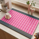 Dopamine Striped Diatomite Dish Drying Mat Super Absorbent Kitchen Countertop Drainer Pad Anti-Slip Coffee Bar Placemat Rug
