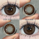 Colored Contact Lens Nature Brown 2 Pcs Year New Lenses with Myopia Degree Grade 0.00- 8.00 Soft Lens