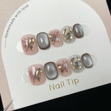 10pcs Festive Red Oval Short Press-On Nails with Cute Tomato Design Glossy Finish Holiday Nail Art Set for Women and Girls Wear