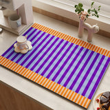 Dopamine Striped Diatomite Dish Drying Mat Super Absorbent Kitchen Countertop Drainer Pad Anti-Slip Coffee Bar Placemat Rug