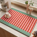 Dopamine Striped Diatomite Dish Drying Mat Super Absorbent Kitchen Countertop Drainer Pad Anti-Slip Coffee Bar Placemat Rug