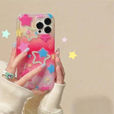 Colorful Star Clear Soft Phone Case For iPhone 14 13 11 12 15 16 Pro Max SE2 7 8 Plus XR X XS Max Anti-Fall Protection Cover