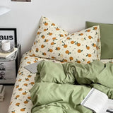 ins Nordic style floral bed sheet four-piece set quilt cover universal for four seasons single dormitory three-piece bedding