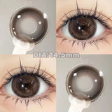 Colored Contact Lens Nature Brown 2 Pcs Year New Lenses with Myopia Degree Grade 0.00- 8.00 Soft Lens