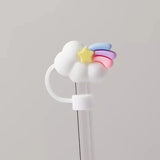 Cute Strawberry Straw Cover Caps For Stanley Cup 40 oz Tumbler Accessories Kawaii Silicone Straw Toppers Cap For 10mm Straws