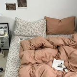 ins Nordic style floral bed sheet four-piece set quilt cover universal for four seasons single dormitory three-piece bedding