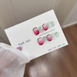 10pcs Festive Red Oval Short Press-On Nails with Cute Tomato Design Glossy Finish Holiday Nail Art Set for Women and Girls Wear