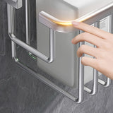 Space Aluminum Shower Caddy Wall-Mounted Bathroom Organizer for Shampoo Soap Contemporary Style Multi-Purpose Storage Basket