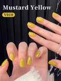 1pc 15ml Mustard Yellow Gel Nail Polish Starter Pure Soak Off No Wipe Nail Gel Polish Suitable For All Seasons