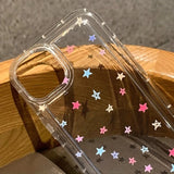 Colorful Star Clear Soft Phone Case For iPhone 14 13 11 12 15 16 Pro Max SE2 7 8 Plus XR X XS Max Anti-Fall Protection Cover