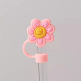 Cute Strawberry Straw Cover Caps For Stanley Cup 40 oz Tumbler Accessories Kawaii Silicone Straw Toppers Cap For 10mm Straws