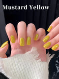 1pc 15ml Mustard Yellow Gel Nail Polish Starter Pure Soak Off No Wipe Nail Gel Polish Suitable For All Seasons