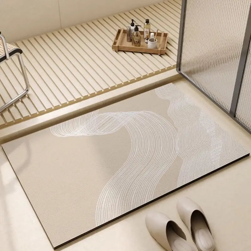 Absorbent Diatom Mud Floor Mat, Non-Slip Bath Rug, Toilet Doormat, Quick Drying Area Rugs, Bathroom Carpet